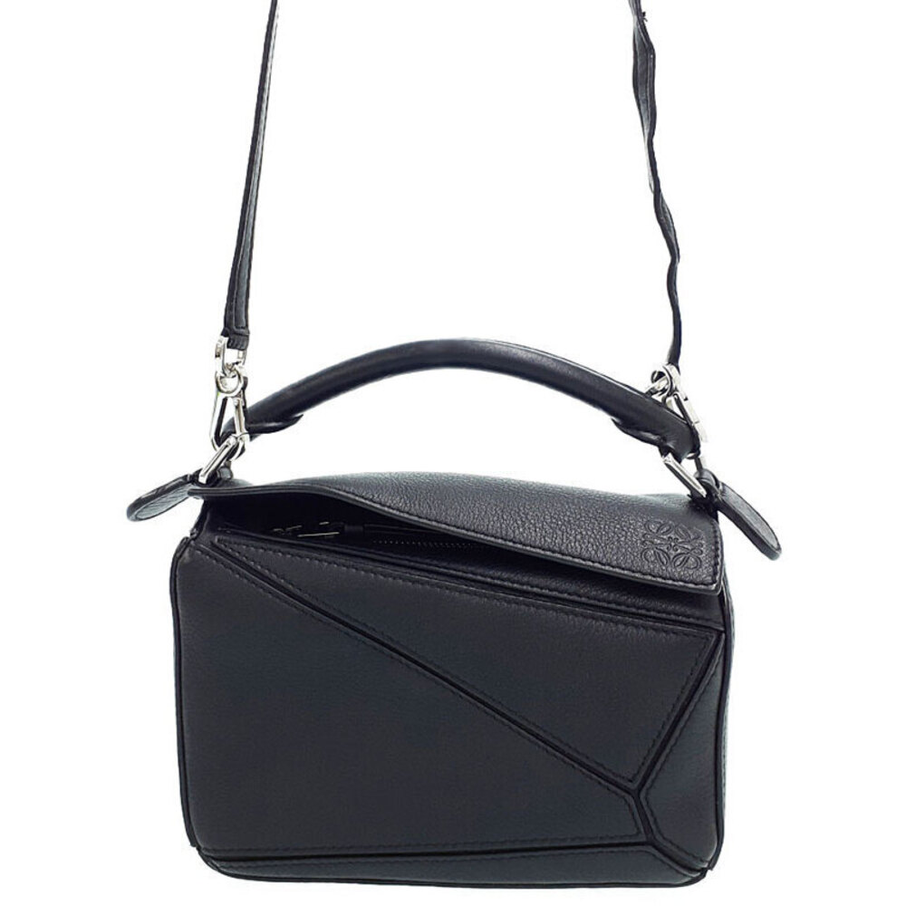 Loewe Puzzle Leather 2way Shoulder Bag Black